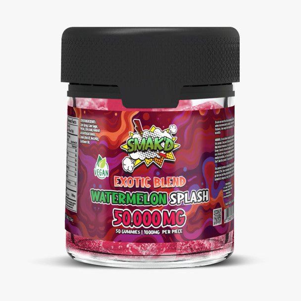 SMAK'D EXOTIC BLEND GUMMIES 50000mg (50PCS/1000MG) JAR OF 50PCS