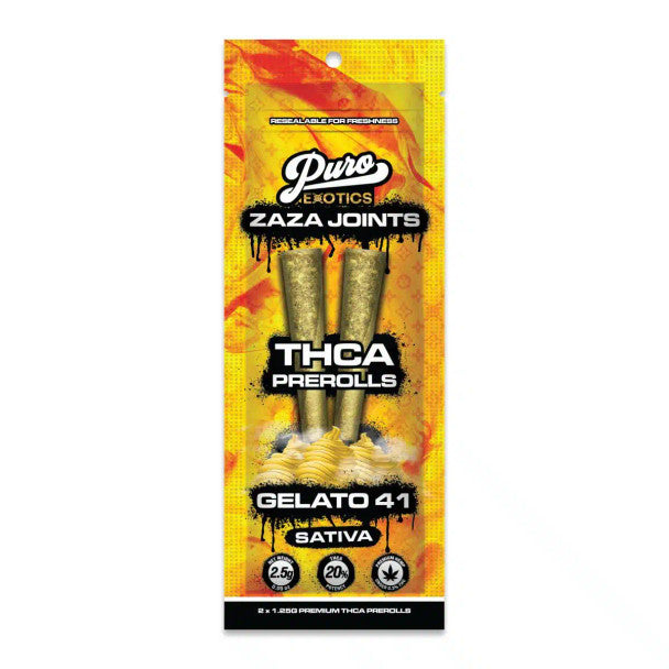 Puro Exotics Zaza Joints THCA Pre-Rolls 2ct/10packs/box