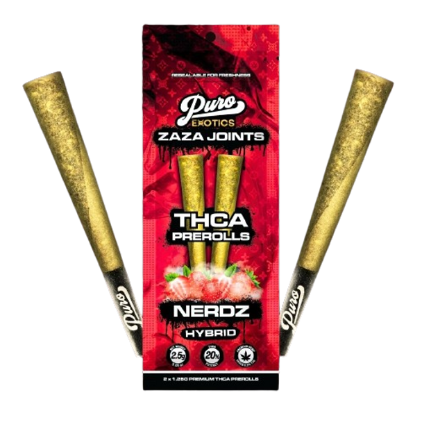 Puro Exotics Zaza Joints THCA Pre-Rolls 2ct/10packs/box