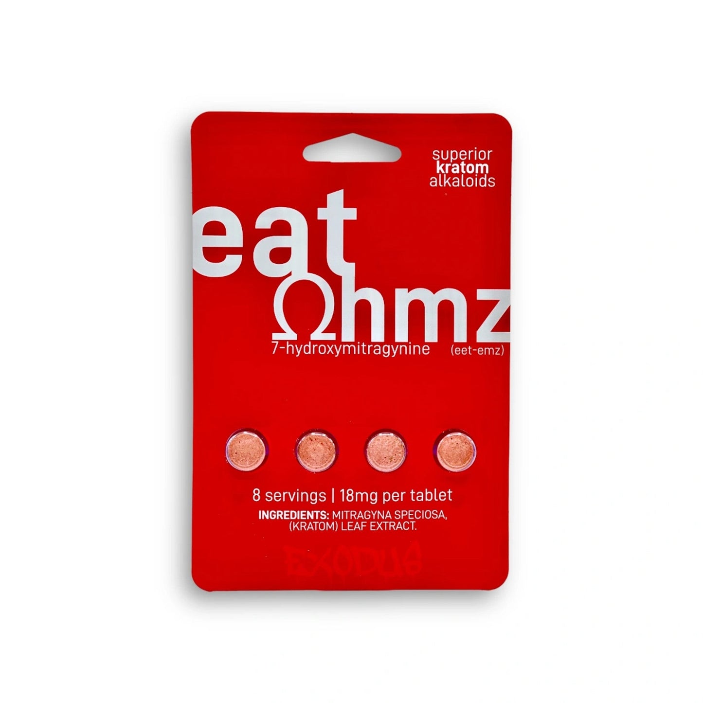 Eat Ohmz - 7-Hydroxymitragynine Superior Kratom Alkaloids Tablets (18mg per Tablet / 4 Tablets per Pack)