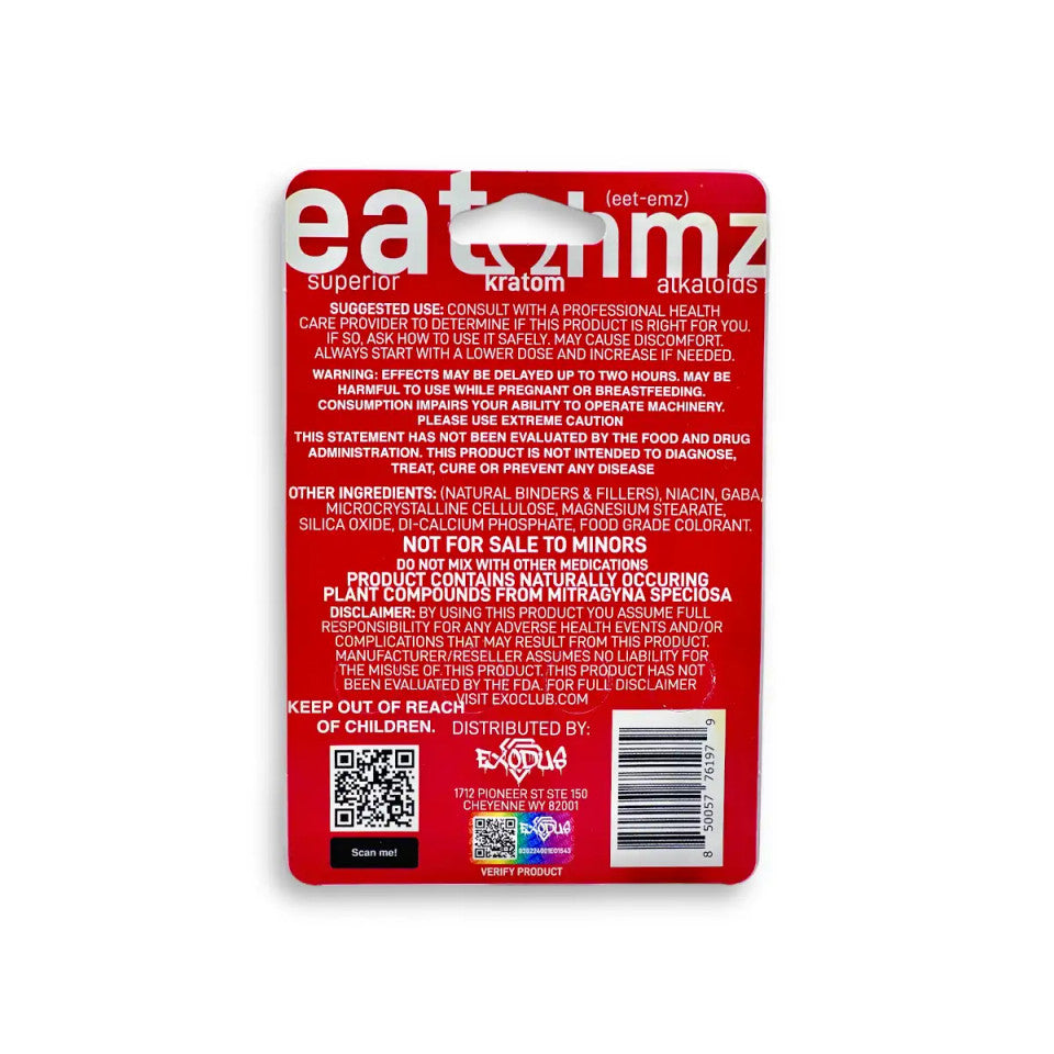 Eat Ohmz - 7-Hydroxymitragynine Superior Kratom Alkaloids Tablets (18mg per Tablet / 4 Tablets per Pack)