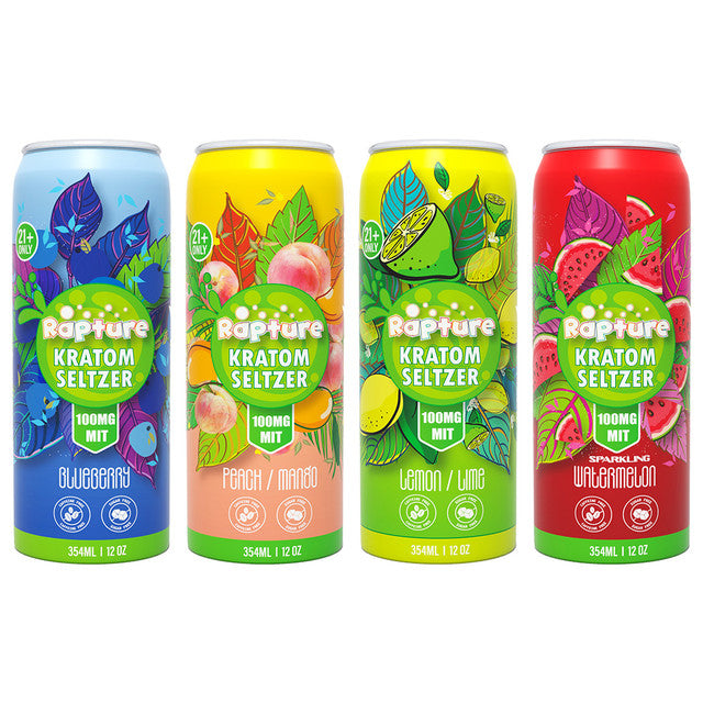 Rapture 100mg MIT Kratom Seltzer 12oz Drink - Case of 12 cans