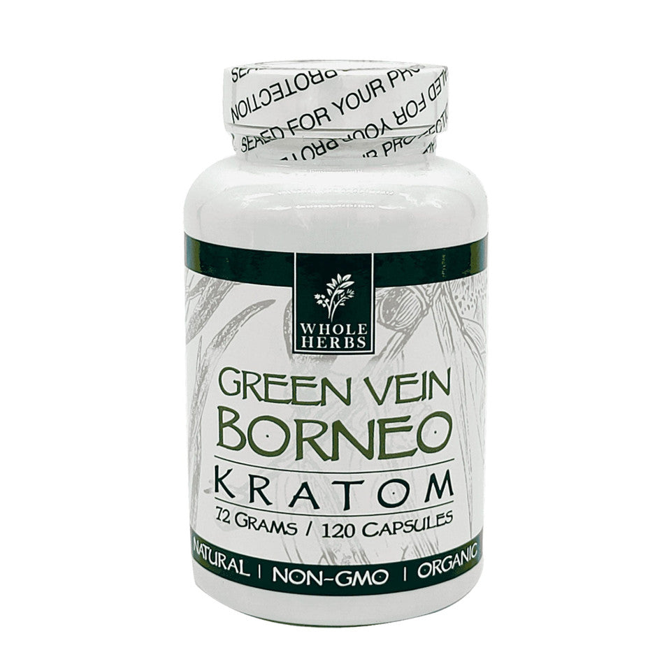 Whole Herbs Kratom – Green Vein – BORNEO Capsules