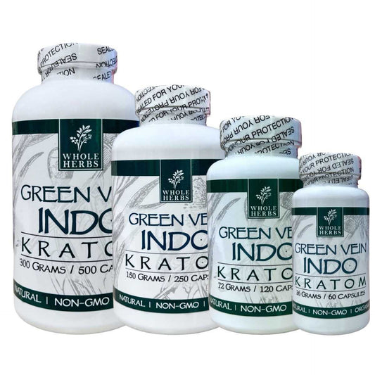 Whole Herbs Kratom – Green Vein – Indo Capsules