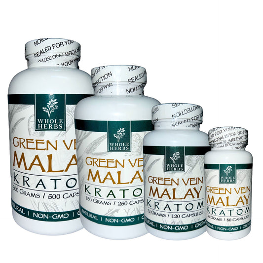 Whole Herbs Kratom – Green Vein – Malay Capsules