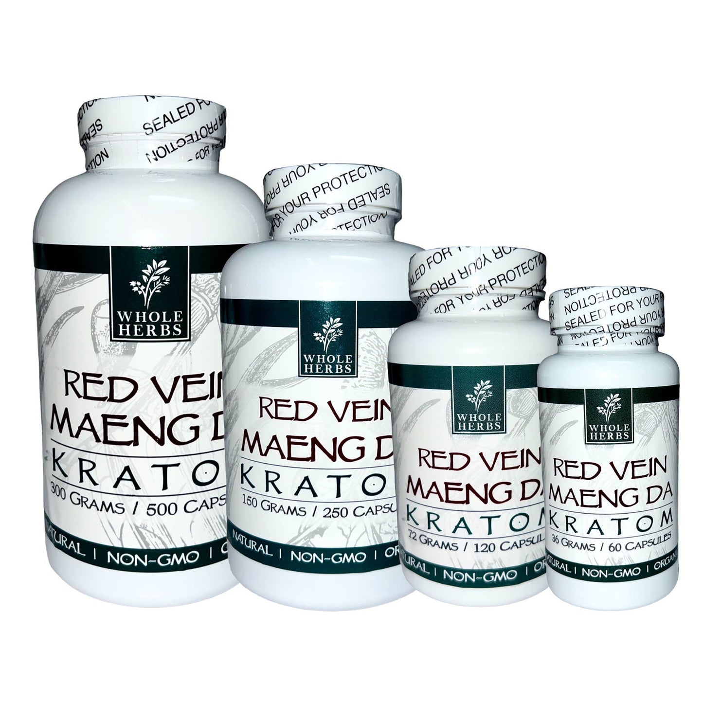 Whole Herbs Kratom Capsules – Red Vein Maeng Da