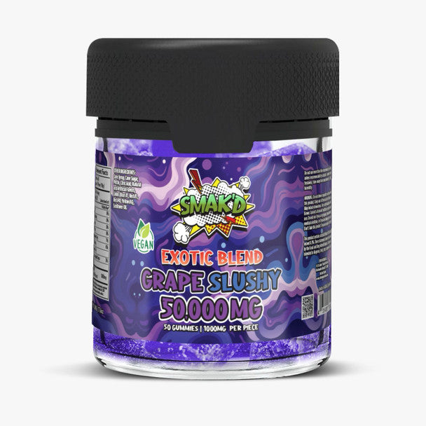 SMAK'D EXOTIC BLEND GUMMIES 50000mg (50PCS/1000MG) JAR OF 50PCS