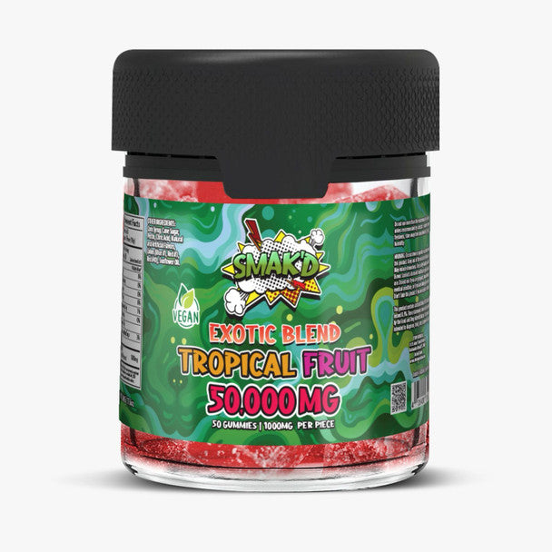 SMAK'D EXOTIC BLEND GUMMIES 50000mg (50PCS/1000MG) JAR OF 50PCS