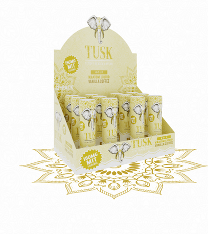 Tusk Platinum Kratom Shot 2oz - Display of 12