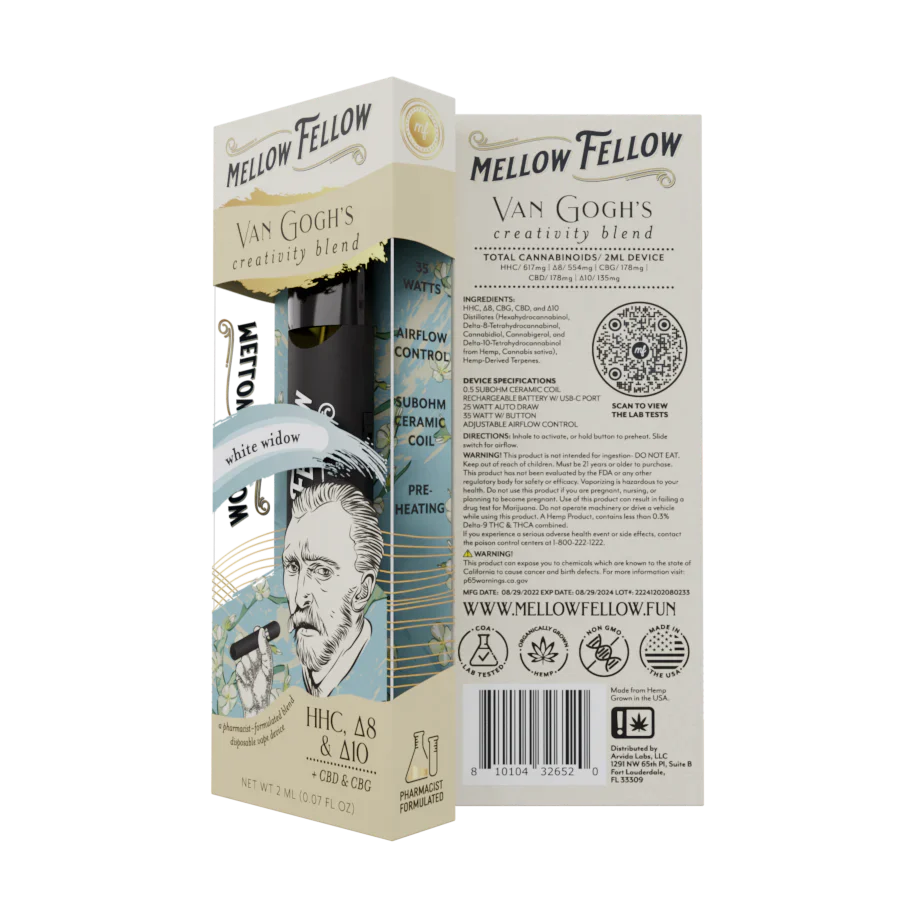 Mellow Fellow Van Gogh's Creativity Blend (White Widow) 2ml Disposable - 6 CT