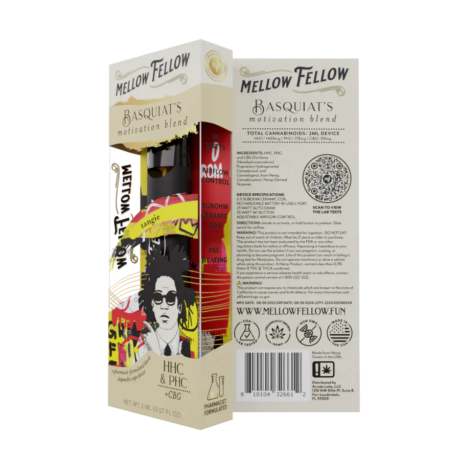 Mellow Fellow Basquiat’s Motivation Blend (Tangie)  2ml Disposable Vape - 6 CT