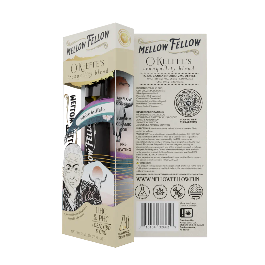 Mellow Fellow O’Keeffe’s Tranquility Blend (White Buffalo) 2ml Disposable - 6 CT