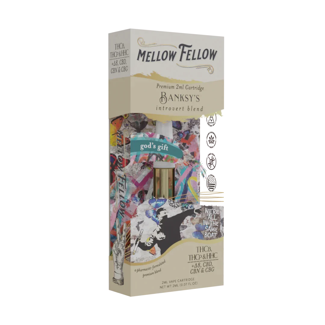 Mellow Fellow Banksy's Introvert Blend - 2ml Vape Cartridge - God's Gift - 6 CT