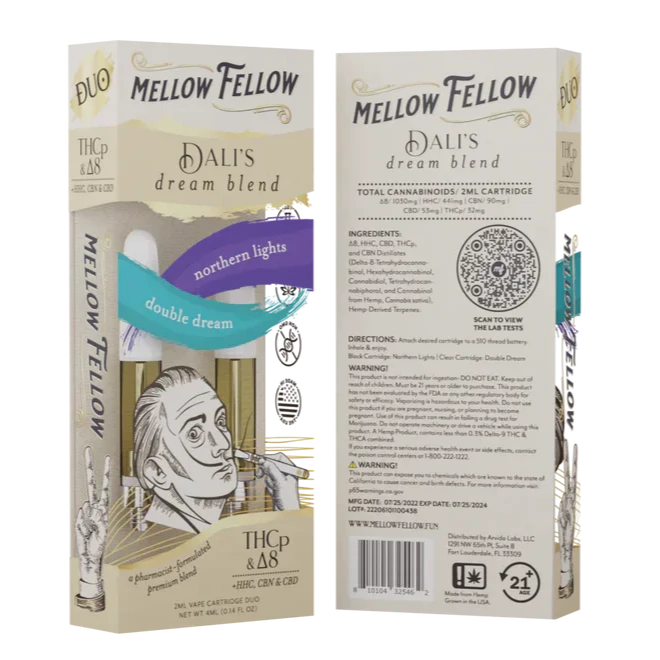 Mellow Fellow Dali's Dream Blend - 2ml Cartridge Duo (4ml) – Northern Lights & Double Dream - 6CT