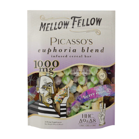 Mellow Fellow Picasso’s Euphoria Blend Cereal Bar – Berry Crunch 1000mg - 6 CT