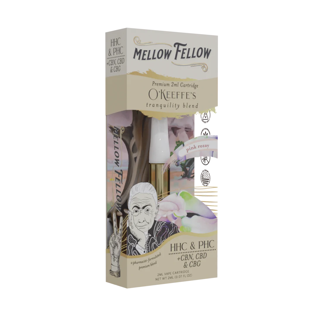 MELLOW FELLOW Okeeffe's Tranquility Blend - 2ml Vape Cartridge - Pink Rozay - 6 CT