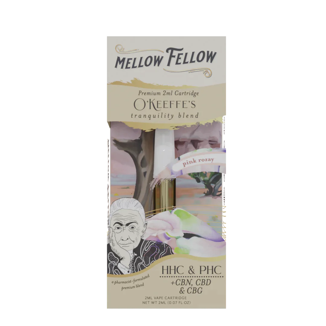 MELLOW FELLOW Okeeffe's Tranquility Blend - 2ml Vape Cartridge - Pink Rozay - 6 CT