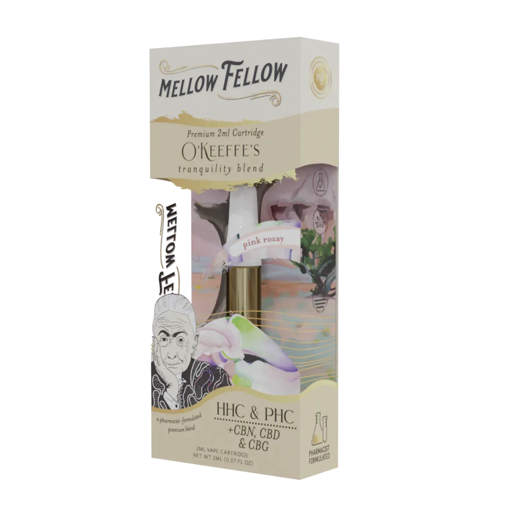 MELLOW FELLOW Okeeffe's Tranquility Blend - 2ml Vape Cartridge - Pink Rozay - 6 CT