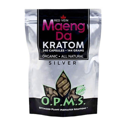 O.P.M.S.® Silver RED Vein Maeng Da Kratom Capsules