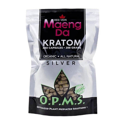 O.P.M.S.® Silver RED Vein Maeng Da Kratom Capsules