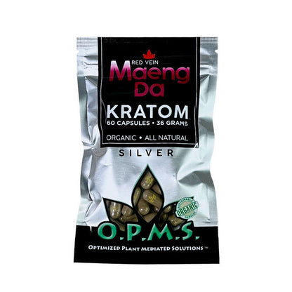 O.P.M.S.® Silver RED Vein Maeng Da Kratom Capsules