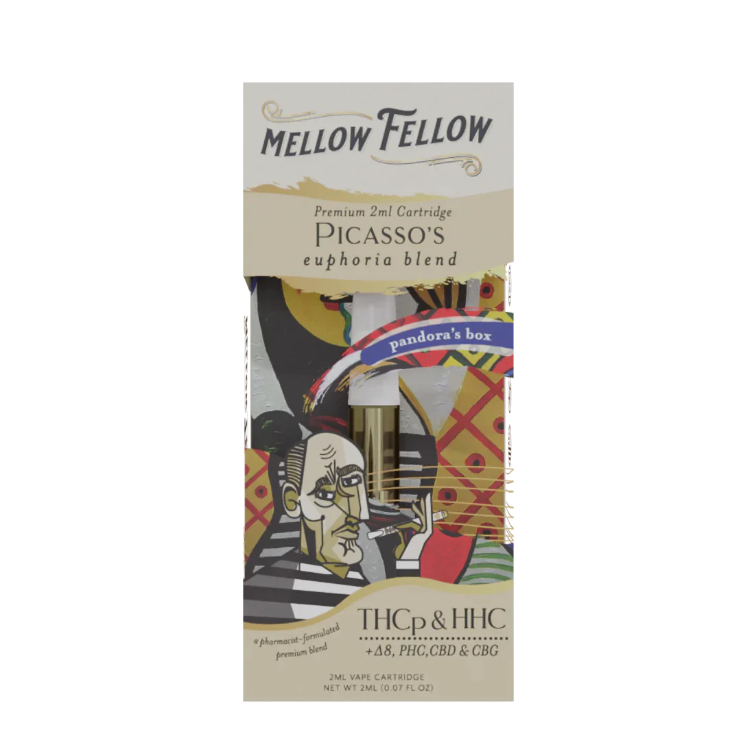 Mellow Fellow Picasso's Euphoria Blend - 2ml Vape Cartridge - Pandora's Box - 6 CT