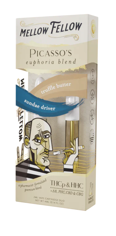 Mellow Fellow Picasso’s Euphoria Blend - 2ml Cartridge Duo (4ml) - Truffle Butter & Sundae Driver - 6 CT