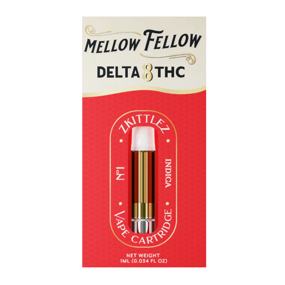 Mellow Fellow Delta 8 THC Vape Cartridge 1ml - Zkittlez (Indica)