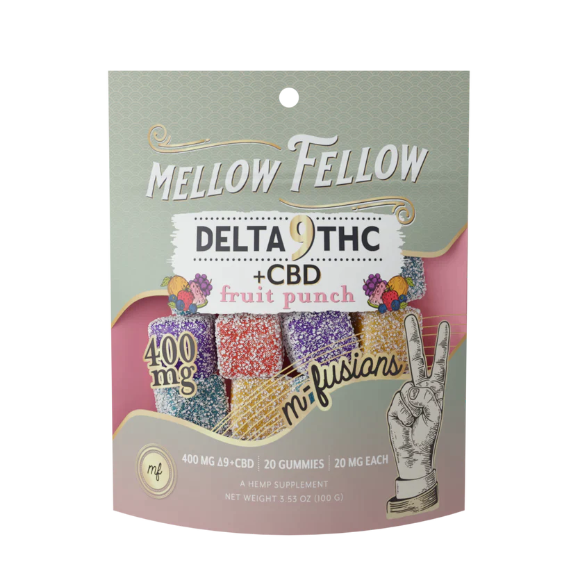 Mellow Fellow Premium M-fusions Delta 9 THC + CBD Gummies I 400mg - 6CT/BOX
