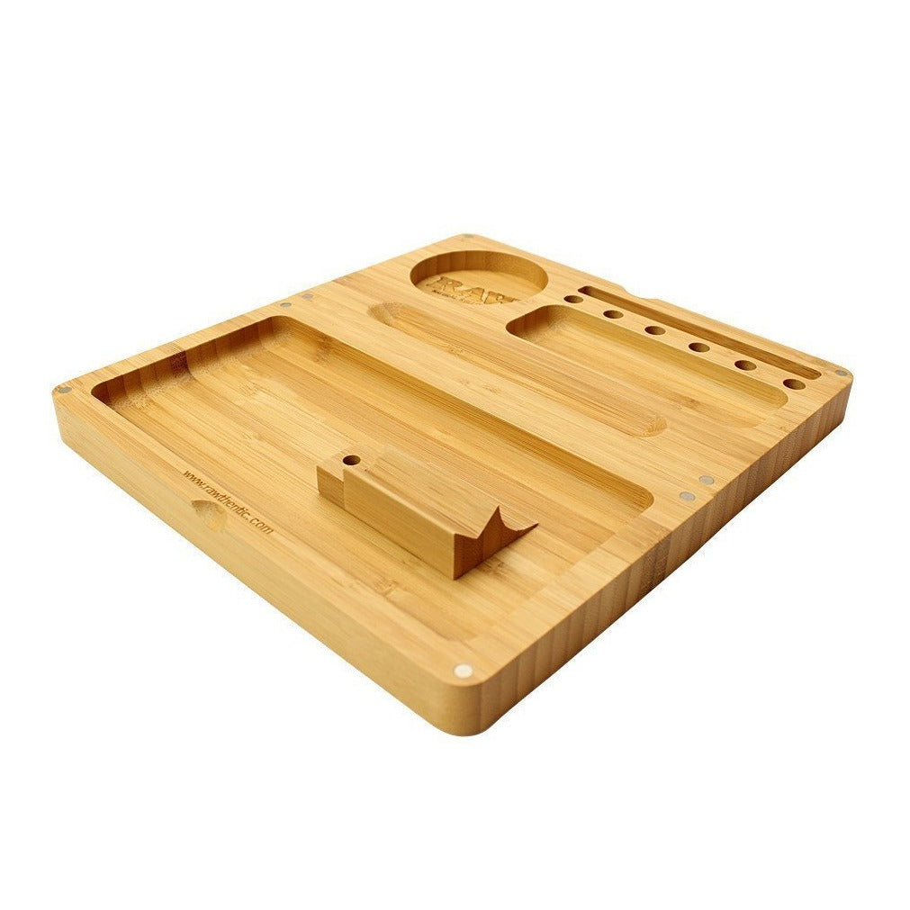 Raw Bamboo Backflip Magnetic Rolling Tray - Bamboo