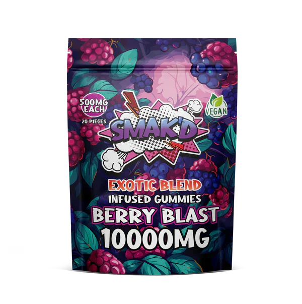 Smak'd Exotic Blend THC Infused Gummies I 10000mg - Display of 6