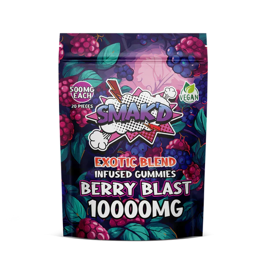 Smak'd Exotic Blend THC Infused Gummies I 10000mg - Display of 6
